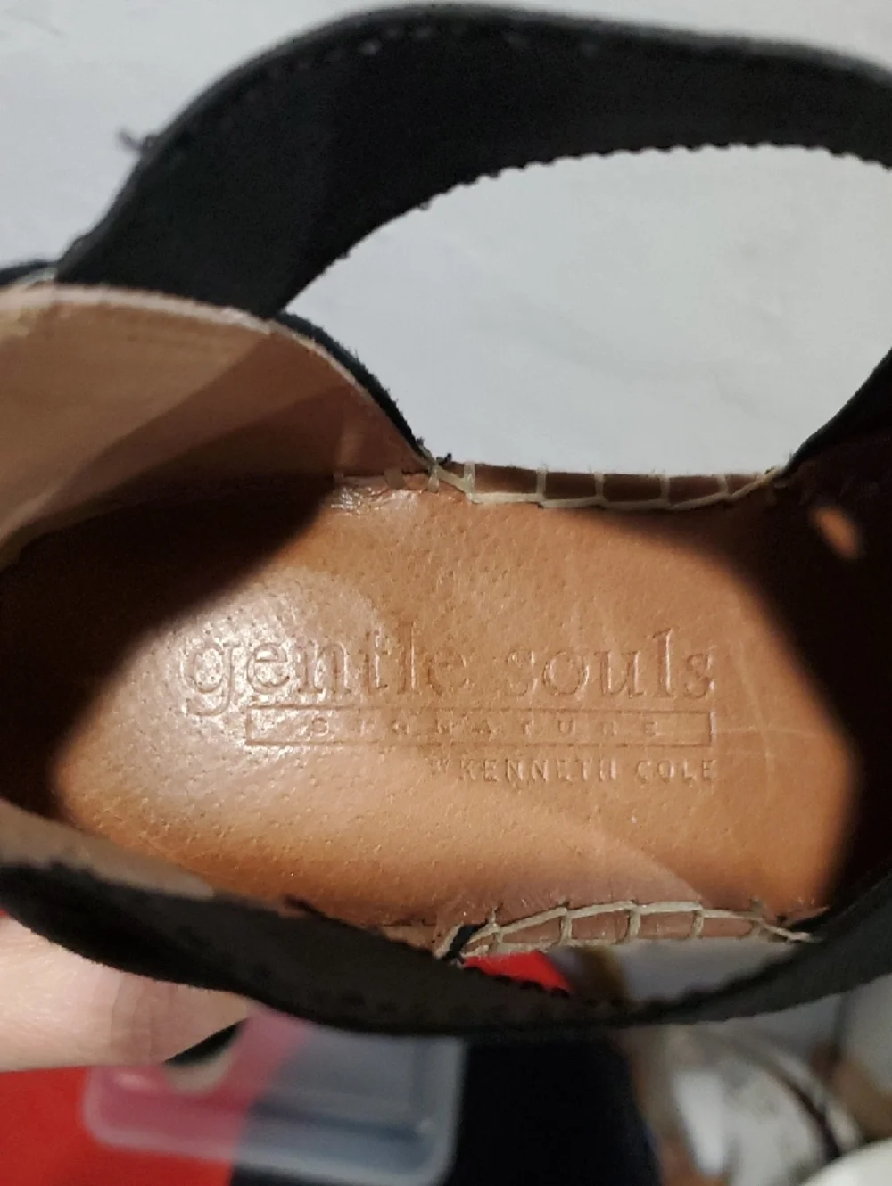 Gentle Souls Colleen Cross Elastic Suede Wedge Espadrille Sandals